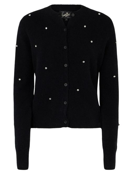 cardigan donna bellamy strass nero MC2 Saint Barth | BELLAMY ALPACA00 strass